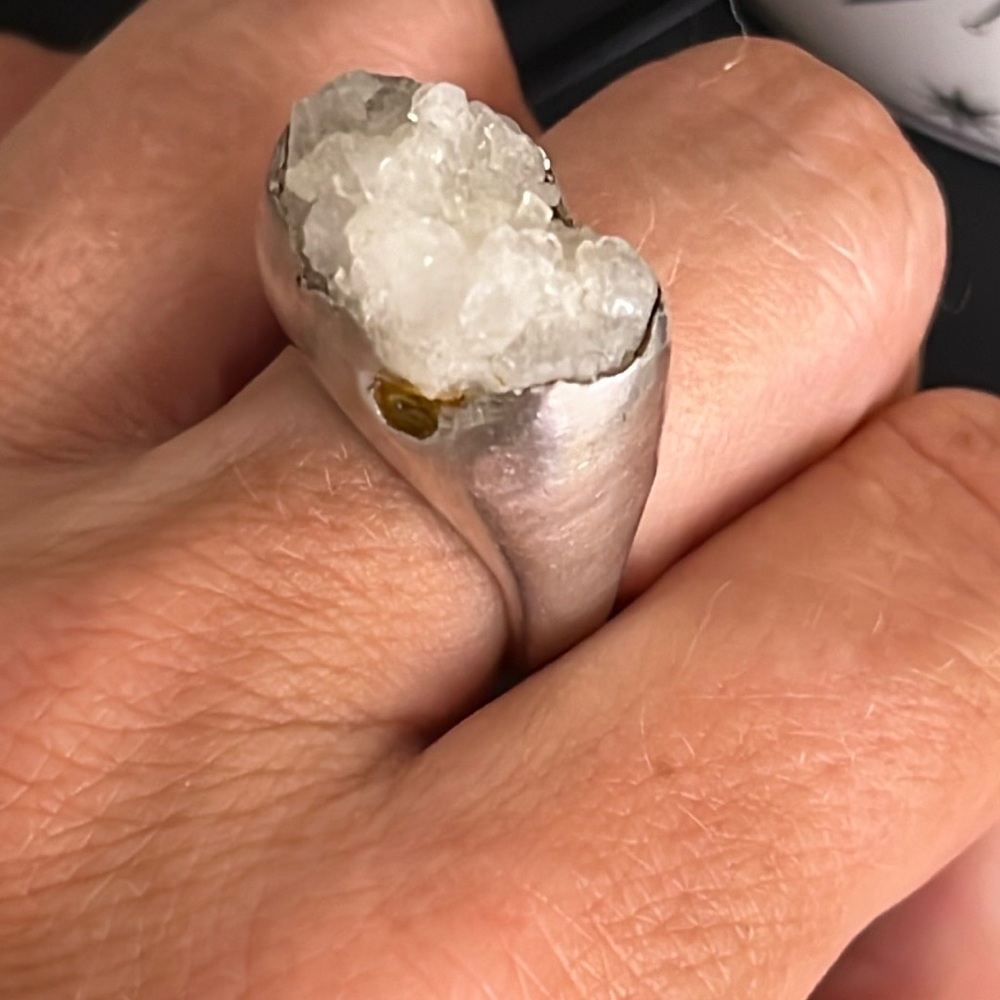 Raw Crystal Silver Ring